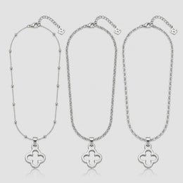 Clover Charm Necklace & Bracelet