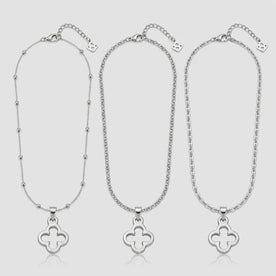 Clover Charm Necklace & Bracelet