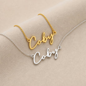 Coby Name Necklace | 18ct Gold, Silver & Vermeil | Ready to Ship