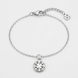 Collana e bracciale con ciondolo a bussola
