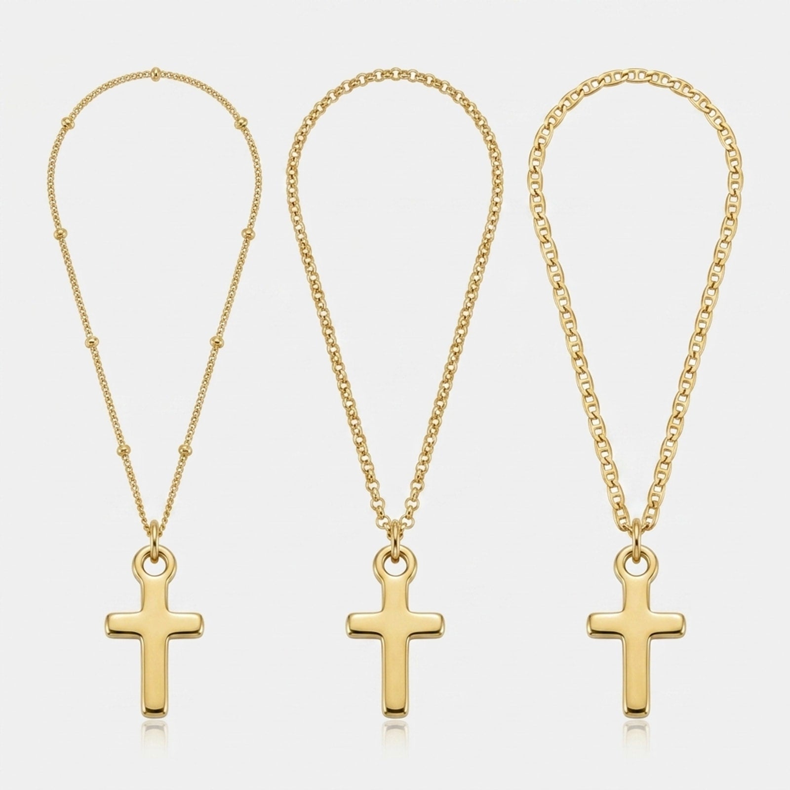 Cross Charm Necklace & Bracelet