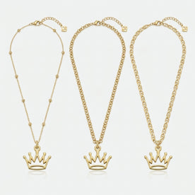 Crown Charm Necklace & Bracelet