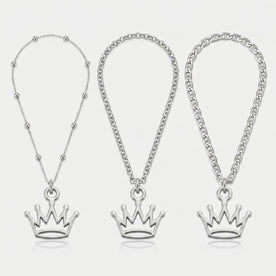 Crown Charm Necklace & Bracelet