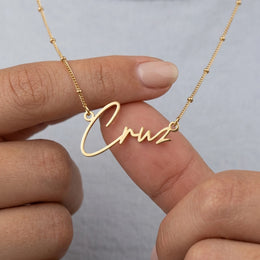 Cruz Name Necklace | 18ct Gold, Silver & Vermeil | Ready to Ship