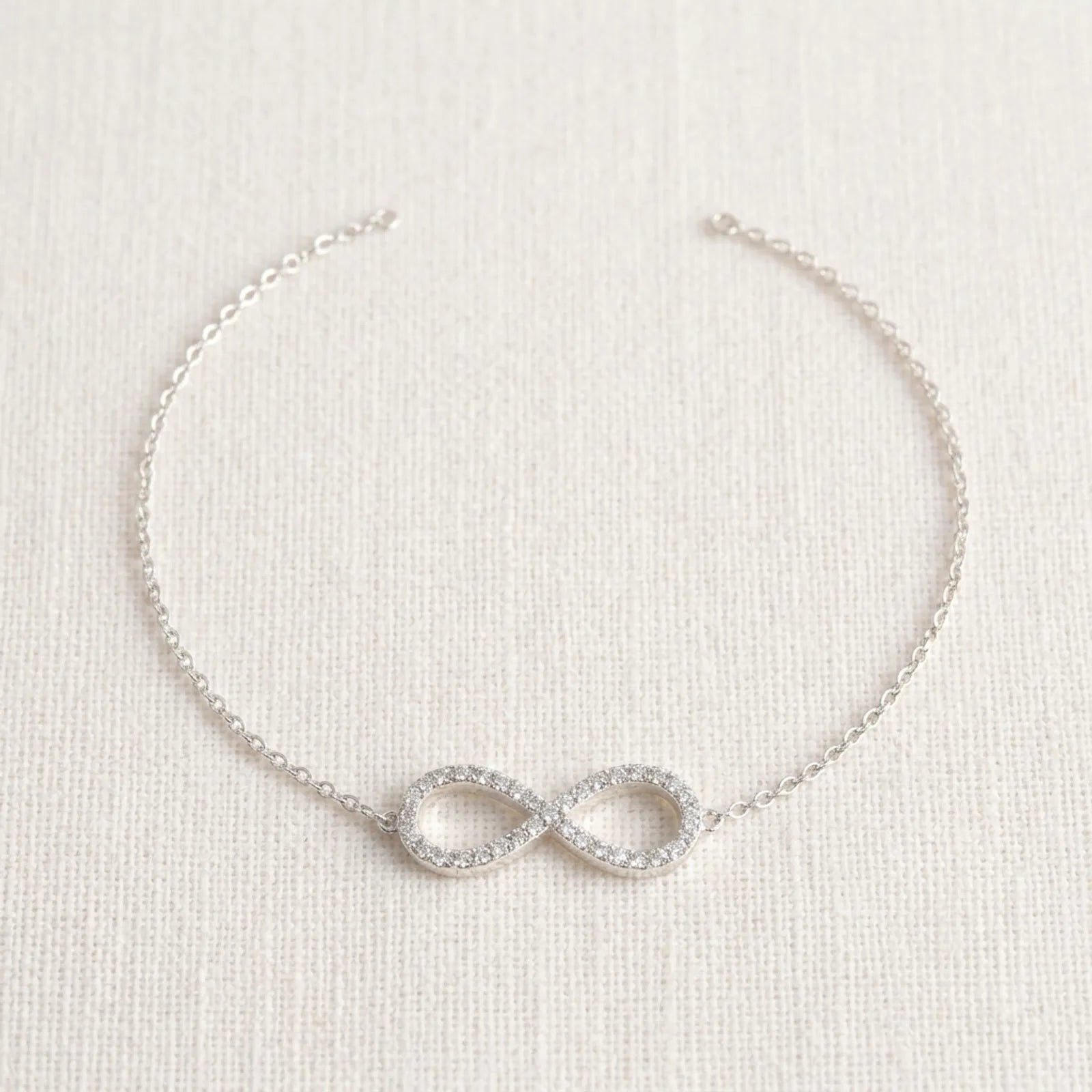 Cubic Zirconia Infinity Bracelet 17+2cm Extender