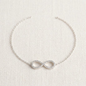 Cubic Zirconia Infinity Bracelet 17+2cm Extender