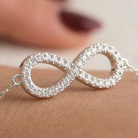 Cubic Zirconia Infinity Bracelet 17+2cm Extender