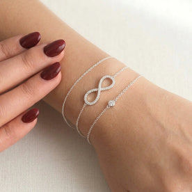 Cubic Zirconia Infinity Bracelet 17+2cm Extender