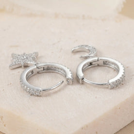 Moon & Star Huggie Hoop Earrings