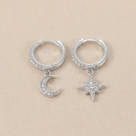 Moon & Star Huggie Hoop Earrings