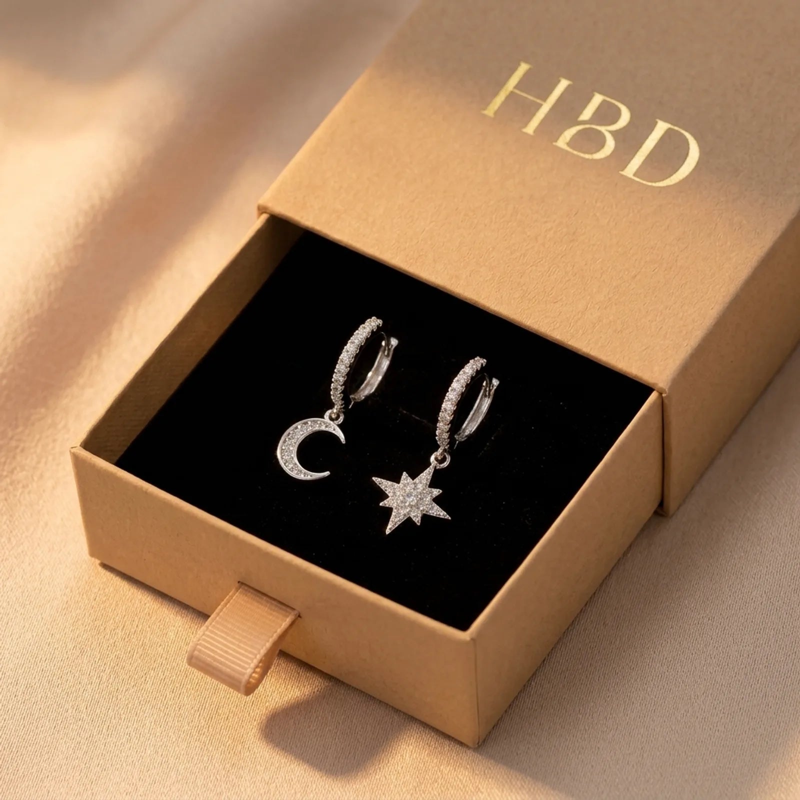 Moon & Star Huggie Hoop Earrings