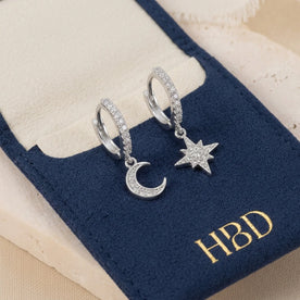 Moon & Star Huggie Hoop Earrings