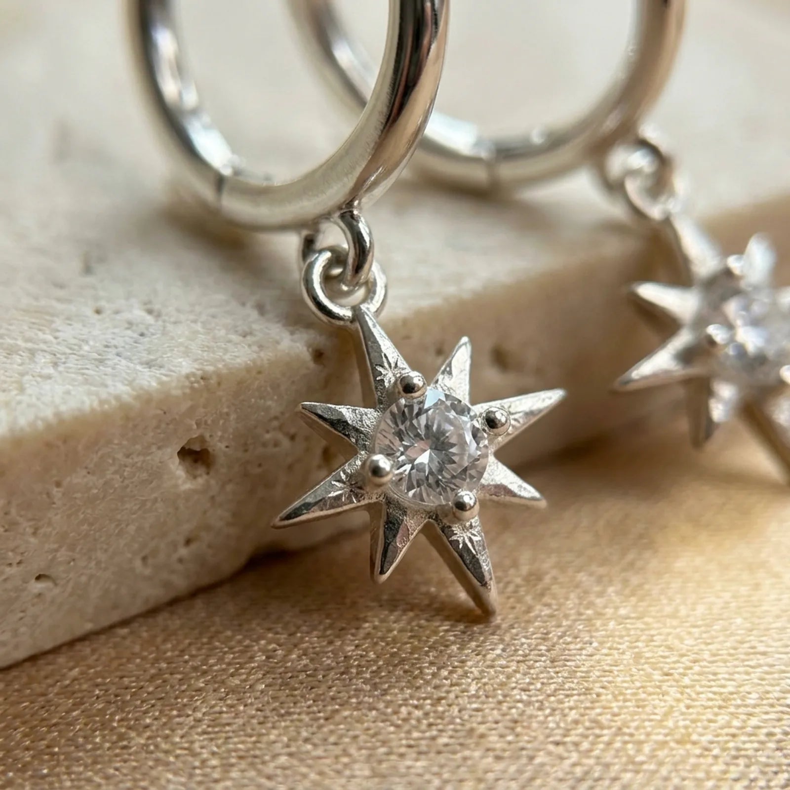 Star Huggie Hoop Earrings
