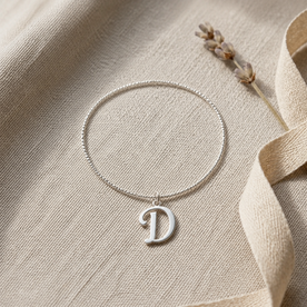 D Bracelet | Initial & Letter D Charm, Gold & Silver