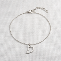 D Bracelet | Initial & Letter D Charm, Gold & Silver
