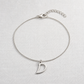 D Bracelet | Initial & Letter D Charm, Gold & Silver