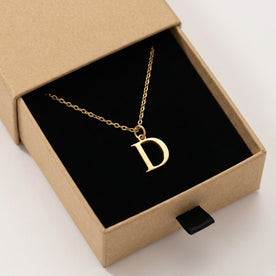 D Necklace | Initial & Letter D Pendant, Gold & Silver