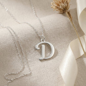 D Necklace | Initial & Letter D Pendant, Gold & Silver
