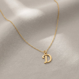 D Necklace | Initial & Letter D Pendant, Gold & Silver