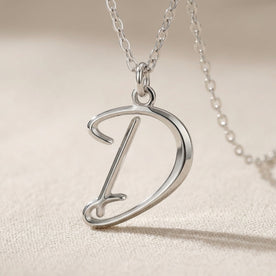 D Necklace | Initial & Letter D Pendant, Gold & Silver