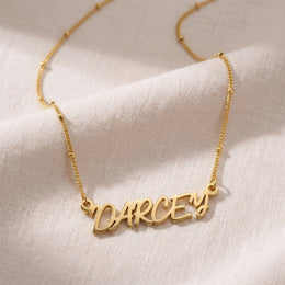Darcey Name Necklace | 18ct Gold, Silver & Vermeil | Ready to Ship