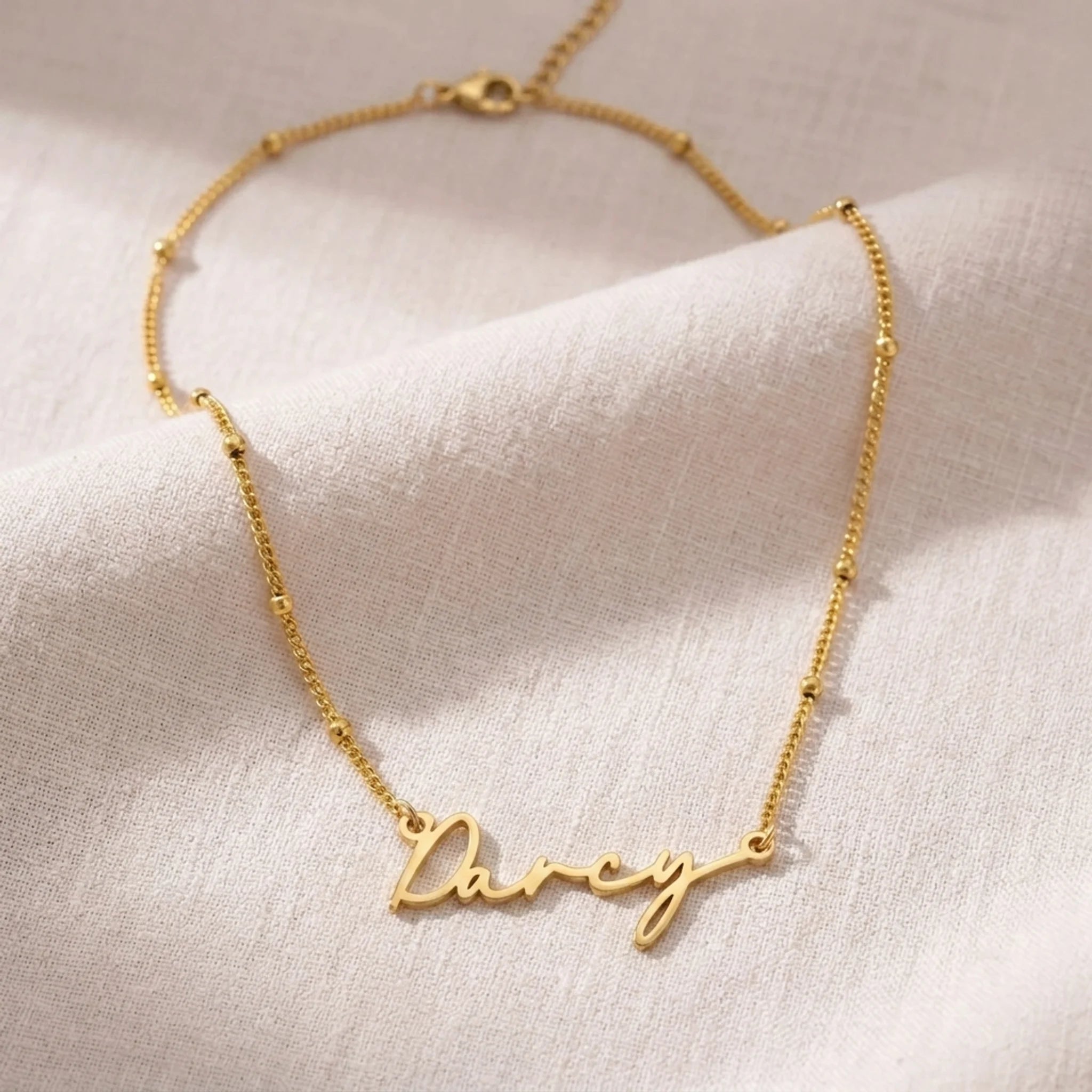 Darcy Name Necklace | 18ct Gold, Silver & Vermeil | Ready to Ship