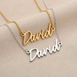 David Name Necklace | 18ct Gold, Silver & Vermeil | Ready to Ship