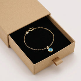 December Birthstone Bracelet | Blue Zircon, Gold & Silver