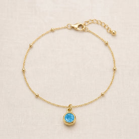 December Birthstone Bracelet | Blue Zircon, Gold & Silver