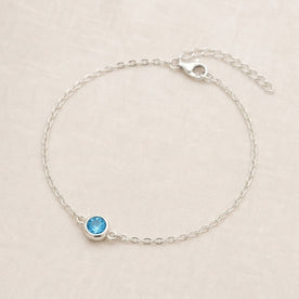 December Birthstone Bracelet | Blue Zircon, Gold & Silver