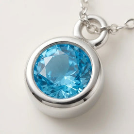December Birthstone Bracelet | Blue Zircon, Gold & Silver