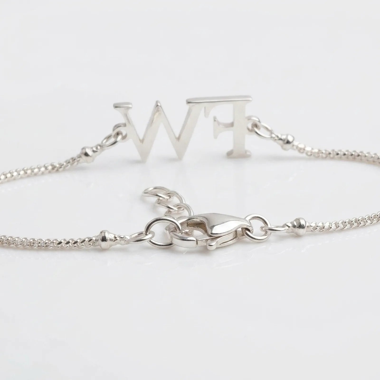 Initials Bracelet in 18K Gold or Sterling Silver in 3 Bracelet Styles