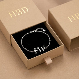 Initials Bracelet in 18K Gold or Sterling Silver in 3 Bracelet Styles