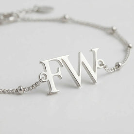 Initials Bracelet in 18K Gold or Sterling Silver in 3 Bracelet Styles