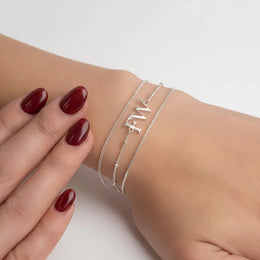 Initials Bracelet in 18K Gold or Sterling Silver in 3 Bracelet Styles