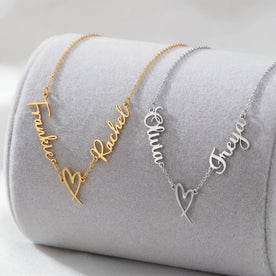 Personalised Double Name Heart Necklace | HBD Jewellery