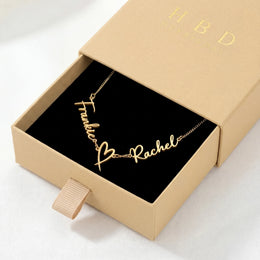 Personalised Double Name Heart Necklace | HBD Jewellery