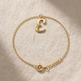 E Bracelet | Initial & Letter E Charm, Gold & Silver