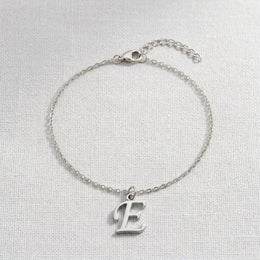 E Bracelet | Initial & Letter E Charm, Gold & Silver