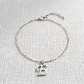 E Bracelet | Initial & Letter E Charm, Gold & Silver