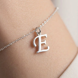 E Bracelet | Initial & Letter E Charm, Gold & Silver