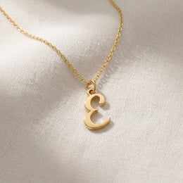 E Necklace | Initial & Letter E Pendant, Gold & Silver