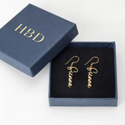 Earrings Personalised Name Earrings HBD Personalised Name or Custom Word Earrings in Gold & Silver