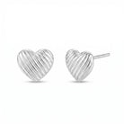 Earrings Ribbed Heart Earrings HBD Ribbed Heart Earrings