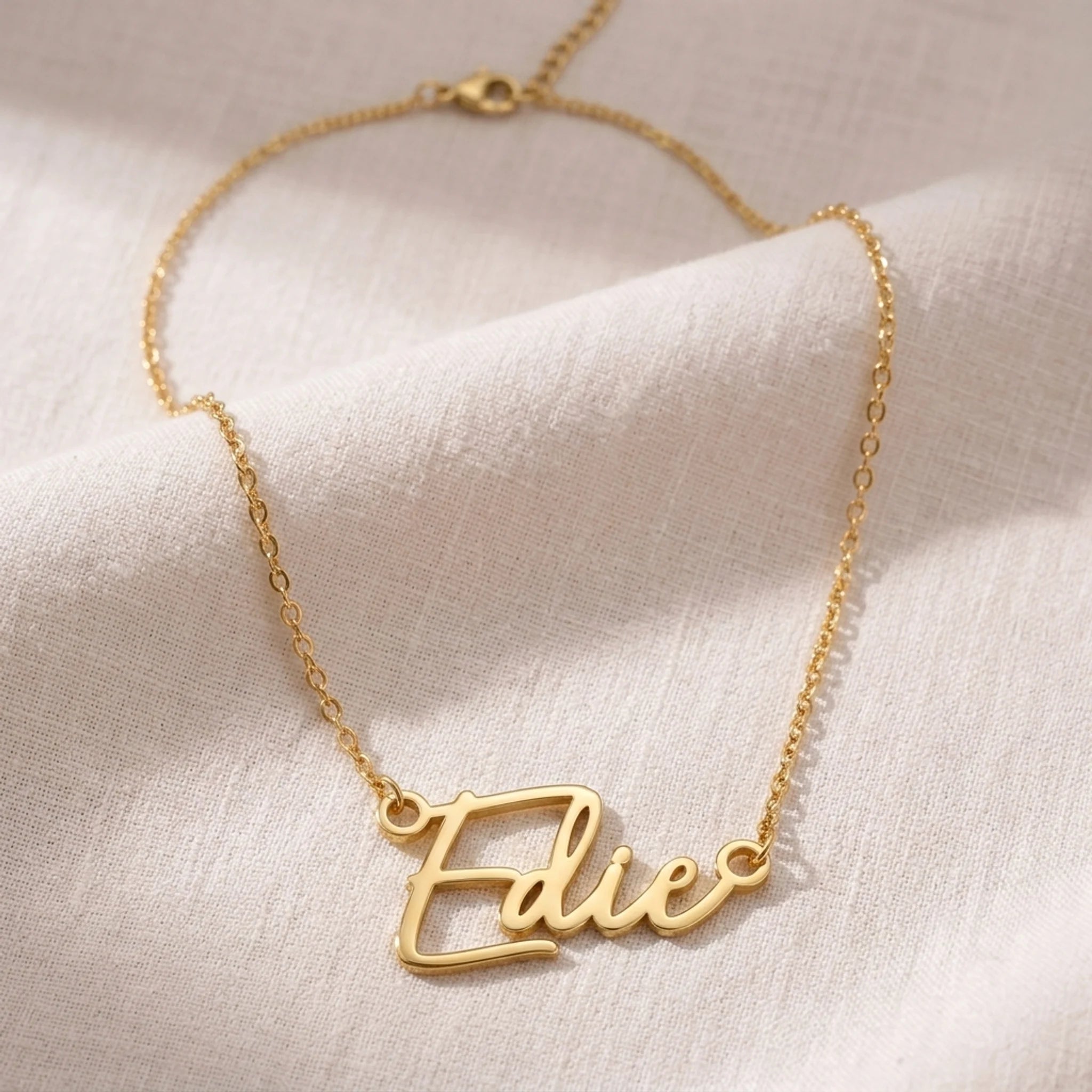 Edie Name Necklace | 18ct Gold, Silver & Vermeil | Ready to Ship