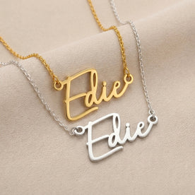 Edie Name Necklace | 18ct Gold, Silver & Vermeil | Ready to Ship