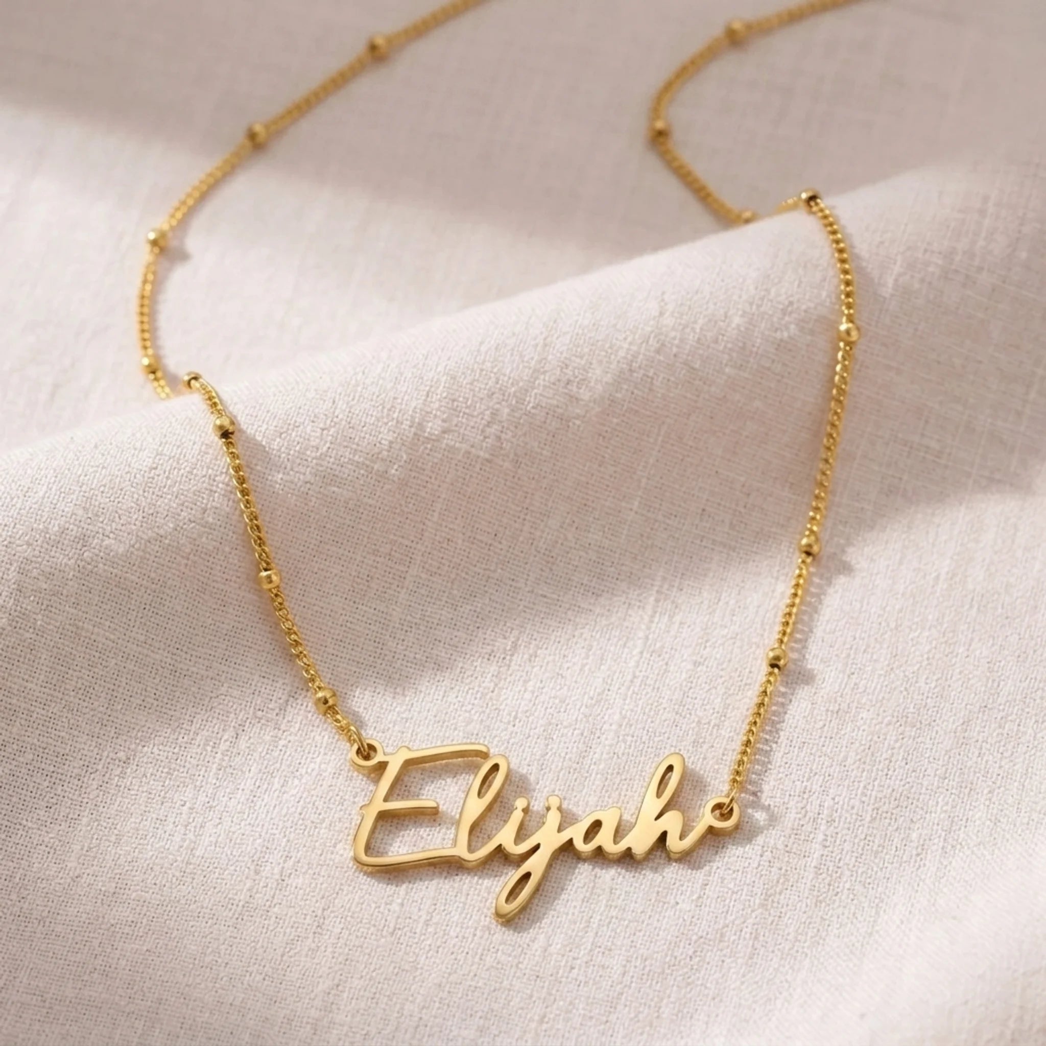 Elijah Name Necklace | 18ct Gold, Silver & Vermeil | Ready to Ship