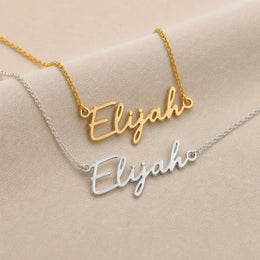 Elijah Name Necklace | 18ct Gold, Silver & Vermeil | Ready to Ship