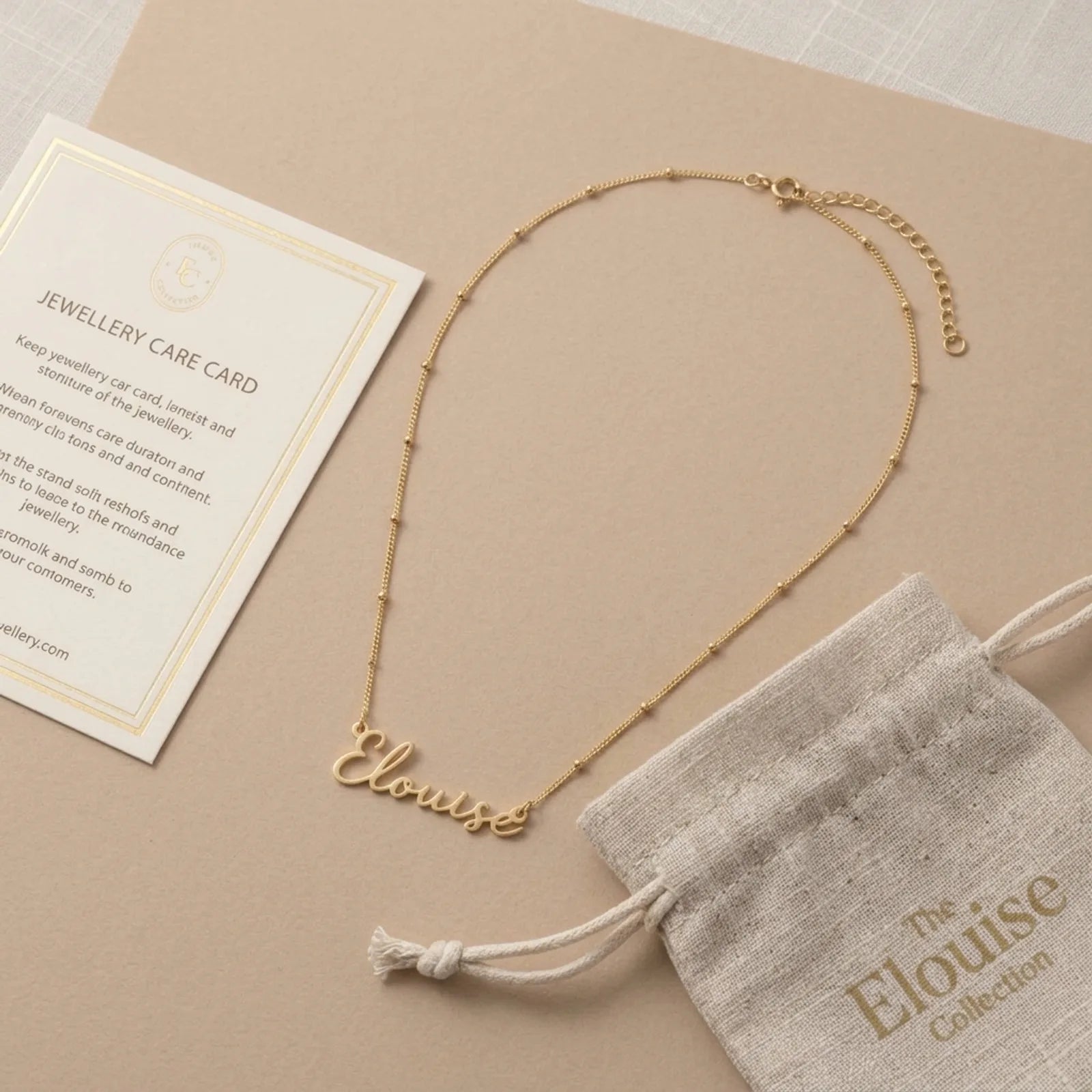 Elouise Name Necklace | 18ct Gold, Silver & Vermeil | Ready to Ship