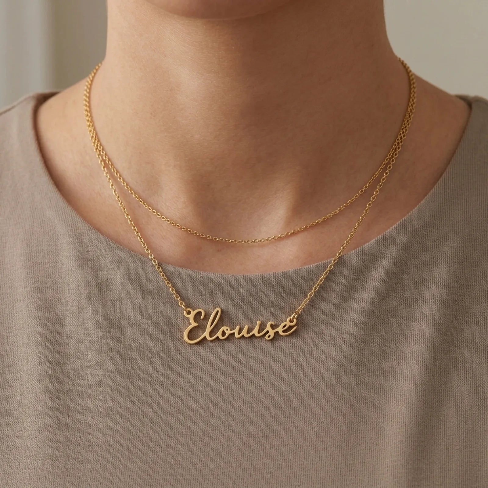Elouise Name Necklace | 18ct Gold, Silver & Vermeil | Ready to Ship